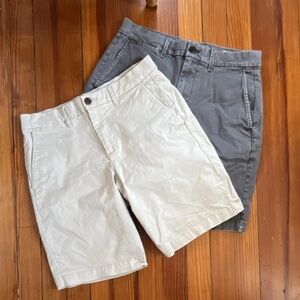 GAP Men's Tan and Gray Flat Front Shorts, 29 Waist, 10” Inseam